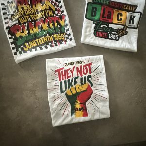 Juneteenth Culture & Pride Premium Tee Bundle custom DTF graphic tee printed by Beverly J. Hamilton in Cleveland, Ohio